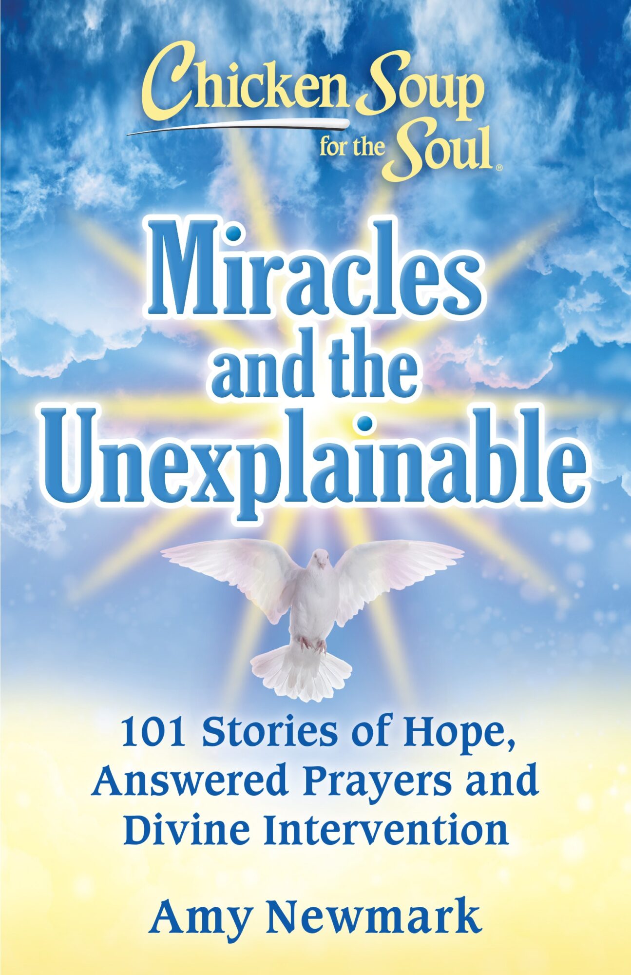 Book cover with a dove flying in a sky with clouds, title and author text, and subtitle about hope and prayer.