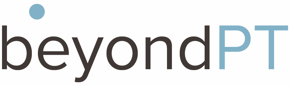 Text logo reading 'beyondPT' with a small blue circle above the 'b'.