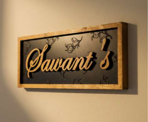 Wooden sign with the word 